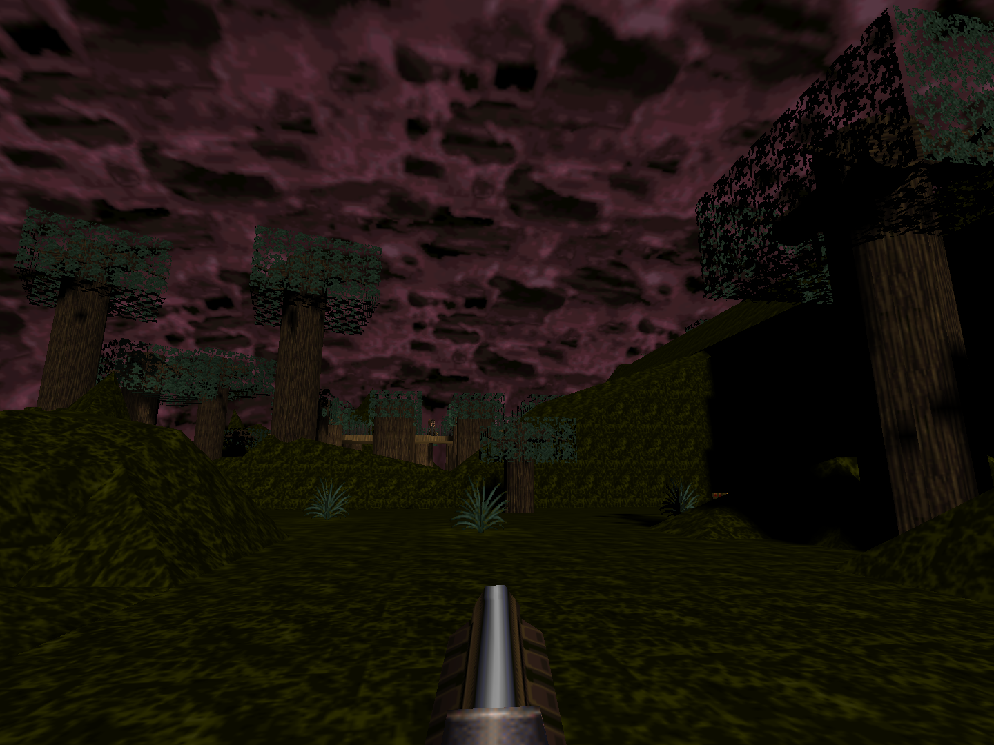 Under a bridge in the enemy outpost defense line.